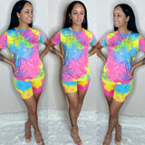 Rainbow (Tie dye 2 pc biker set)