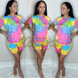 Rainbow (Tie dye 2 pc biker set)