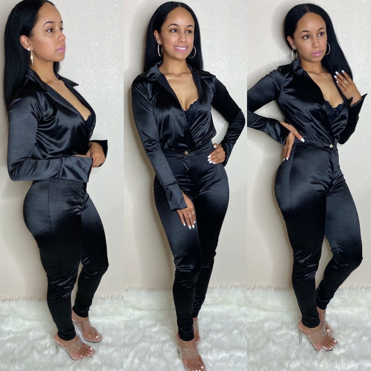 Satin Doll Set (Black)